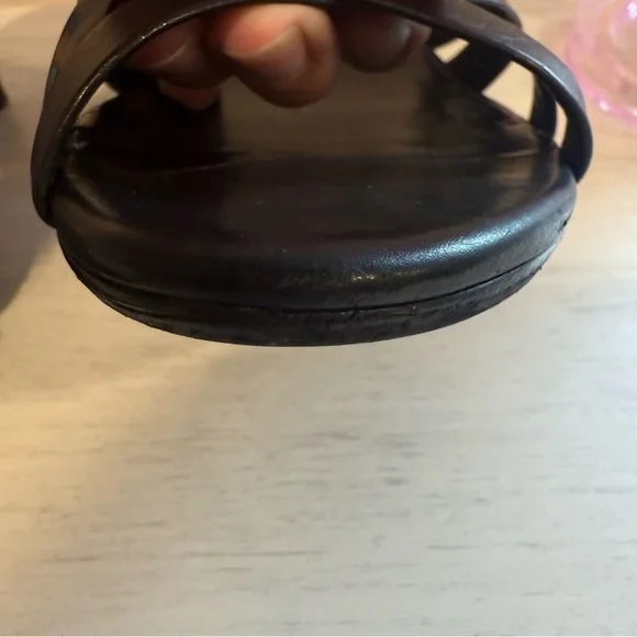 Cole Haan Air Alina Slide Black Patent Low Heel Sandals Size 6.5 in Box - Picture 6 of 9